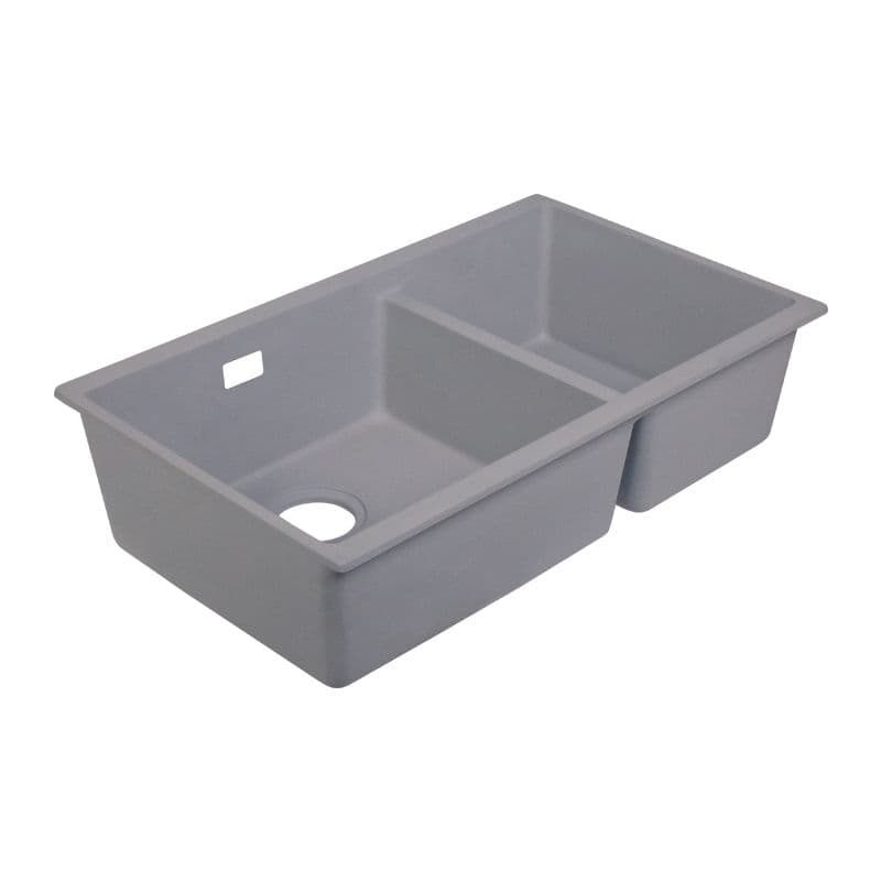 Gray Double Bowl Quartz Sink